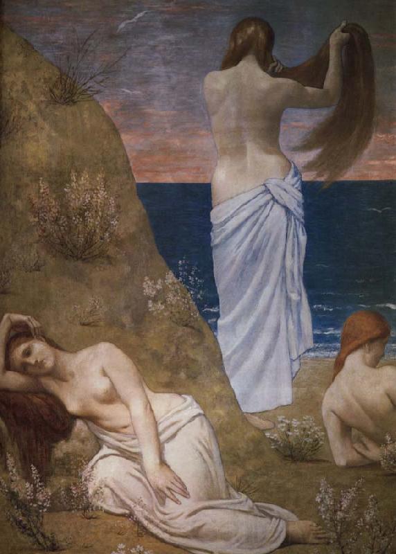 Pierre Puvis de Chavannes unga flicko vid havet